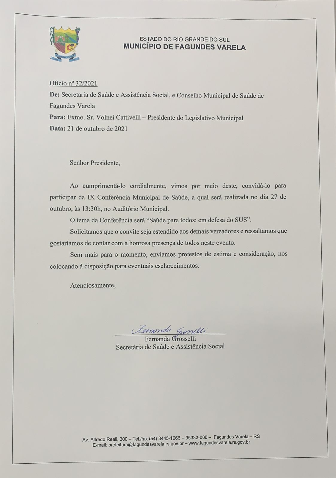 IX CONFERÊNCIA MUNICIPAL DA SAÚDE