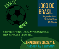 EXPEDIENTE ALTERADO CONFORME JOGOS DA COPA