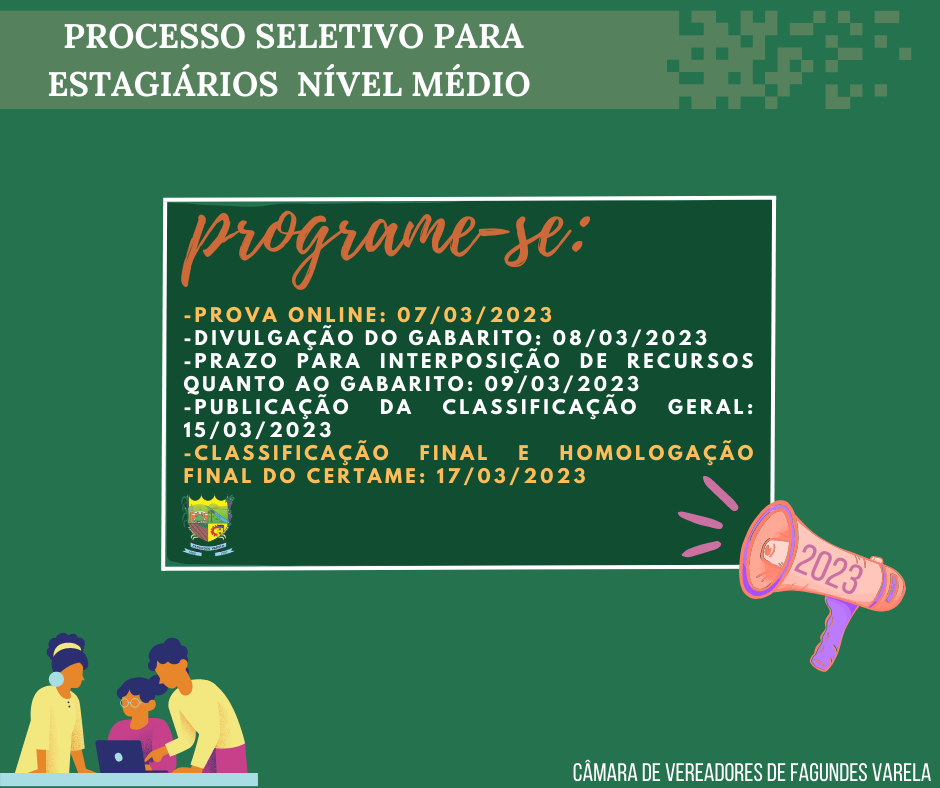 📌CONFIRA AS DATAS RELACIONADAS AO PROCESSO SELETIVO: