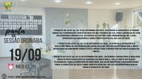 PAUTA DA SESSÃO ORDINÁRIA 19/09/2023