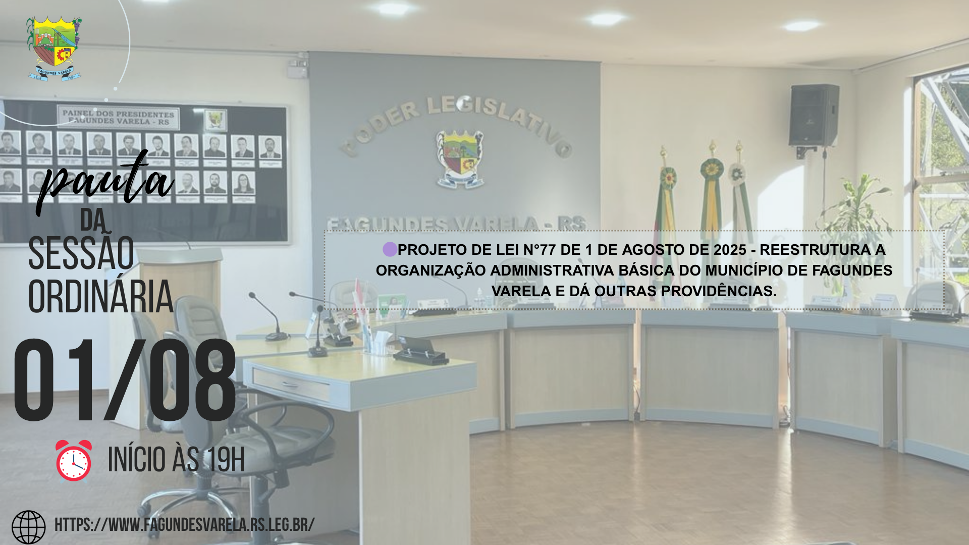 PAUTA DA SESSÃO ORDINÁRIA DO DIA 05/08/2025