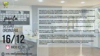 PAUTA DA SESSÃO ORDINÁRIA DO DIA 16/12/2025