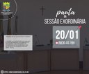 PAUTA DA SESSÃO EXTRAORDINÁRIA A REALIZAR-SE NA PRÓXIMA SEXTA-FEIRA, DIA 20/01/2023, COM INÍCIO ÀS 19h