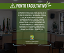 PONTO FACULTATIVO NOS DIAS 20/02 E 21/02