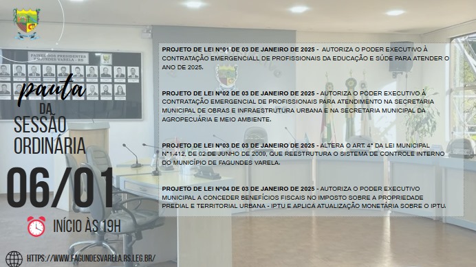 Sessão Ordinária 06/01/2025